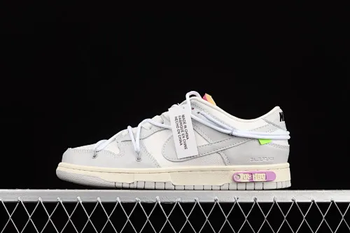 All Categories Nk SB Dunk Series Nk SB Dunk Low Low-top sneakers Cost-effective version OF x Nk Dunk Low "04 of 50" OW White Gray Casual Sports Skateboard Shoes DM1602-118